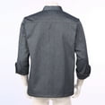 thumbnail image 4 of Yeahdor Unisex Mens Womens Chef Kitchen Work Uniform Coat Cook Hotel Jacket Restaurant Canteen Coat Costume Gray Long Sleeve L, 4 of 7
