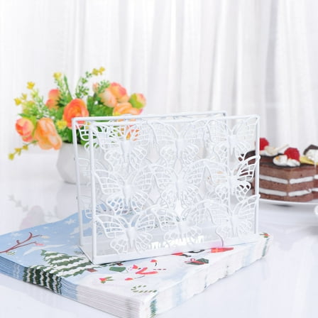 BESTOYARD 1Pc Metal Napkin Holder Stand Wear Resistant Transparent Paper Towel Holder for Kitchen Counter