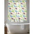 thumbnail image 5 of Dinosaur Sheer Curtains 2 Panels Set Cartoon Green Blue Purple Animal Small Mountain Farm Beige Sheer Window Curtains Light Filtering Rod Pocket Voile Drapes for Bedroom Living Room 52"X72", 5 of 9