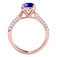 thumbnail image 4 of Aonejewelry 1.20 Ct. Halo Beautiful Design Tanzanite and Diamond Engagement Ring In 14k Solid Rose Gold, 4 of 4