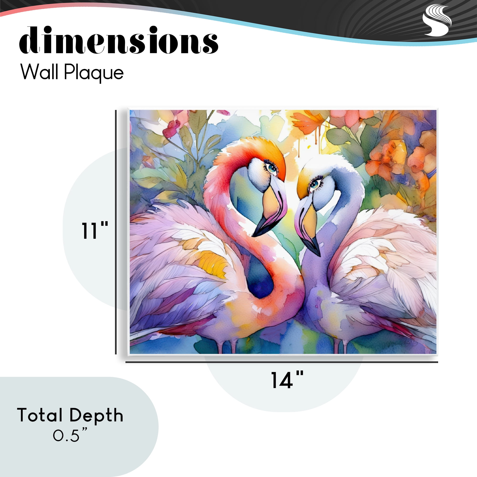 Stupell Industries Flamingo Love Pair Wall Plaque Art, design by Shelly Craig