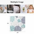 thumbnail image 4 of Teal Blue Grey Coastal Cloth Napkins, Summer Beach Coral Shell Starfish Washable and Reusable Dinner Napkins Set of 6, Table Napkin for Kitchen Party Birthday Wedding Hotel Housewarming 20"x20", 4 of 8