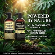 PURA DOR Advanced Therapy Biotin Shampoo & Conditioner Set, 16oz x 2