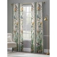 thumbnail image 4 of Vintage Window Grilles Sheer Curtains 96 Inches Long 2 Panels Dragonfly Butterfly Floral Flower Light Filtering Semi Sheer Window Curtains Drapes for Bedroom Living Room 52"x96", 4 of 7