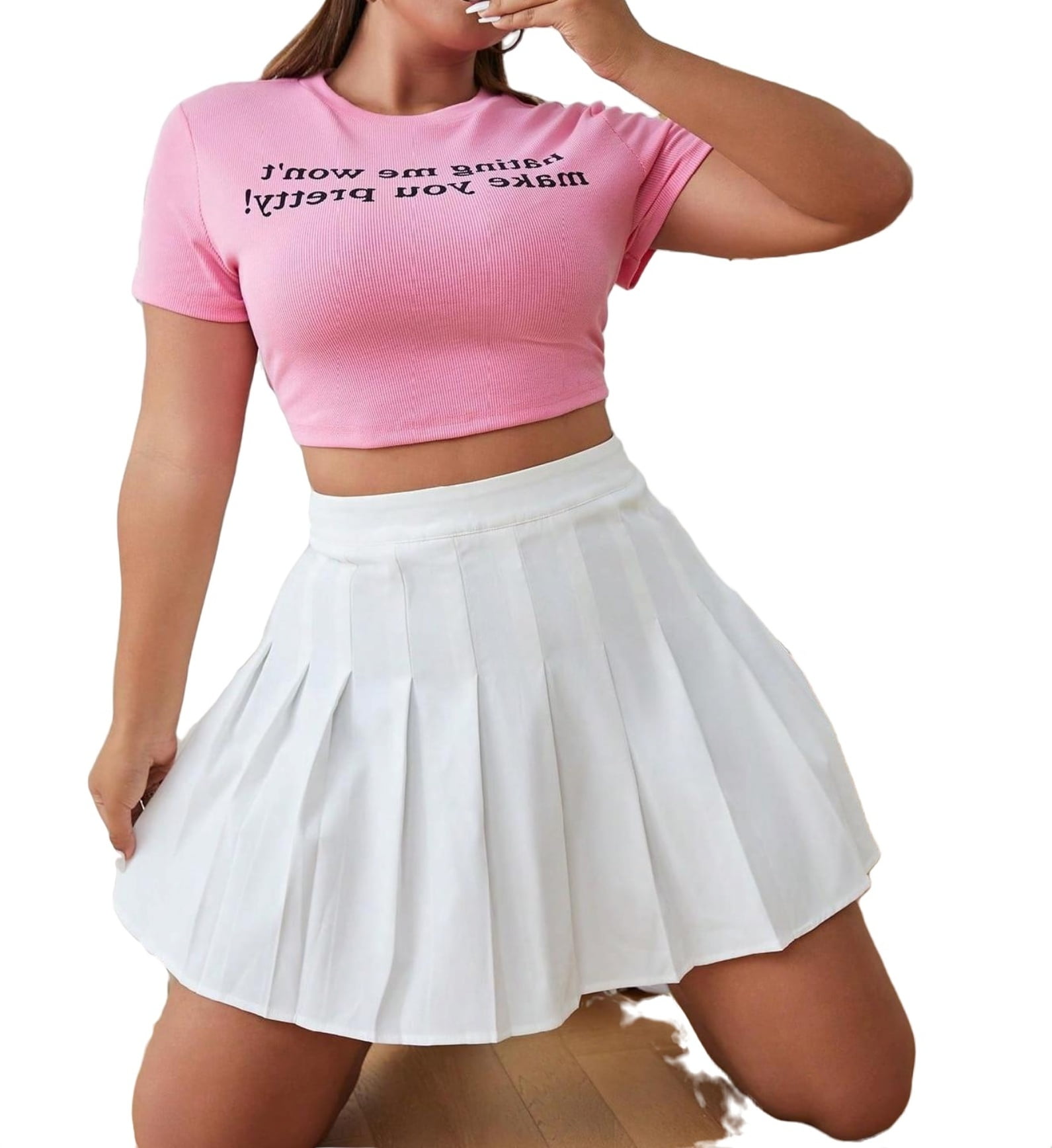 Plus size top white skirt 4xl