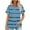 Blue, variant on TKLPEHG Short Sleeve Tunic Tops for Women Going Out Tops Round Neck Ruched Tunic Tops Short Sleeve T Shirts Loose Lightweight Summer Striped Print Graphic Tee Casual Blouses(Black,L)