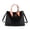 Black, variant on Mila Mini Satchel Bag - WHITE, Vegan Leather, 12" W x 9" H x 6" D, Magnetic Snap Closure, Scarf Wrapped Top Handle, 1 Inner Compartment Divider, Gold Accents