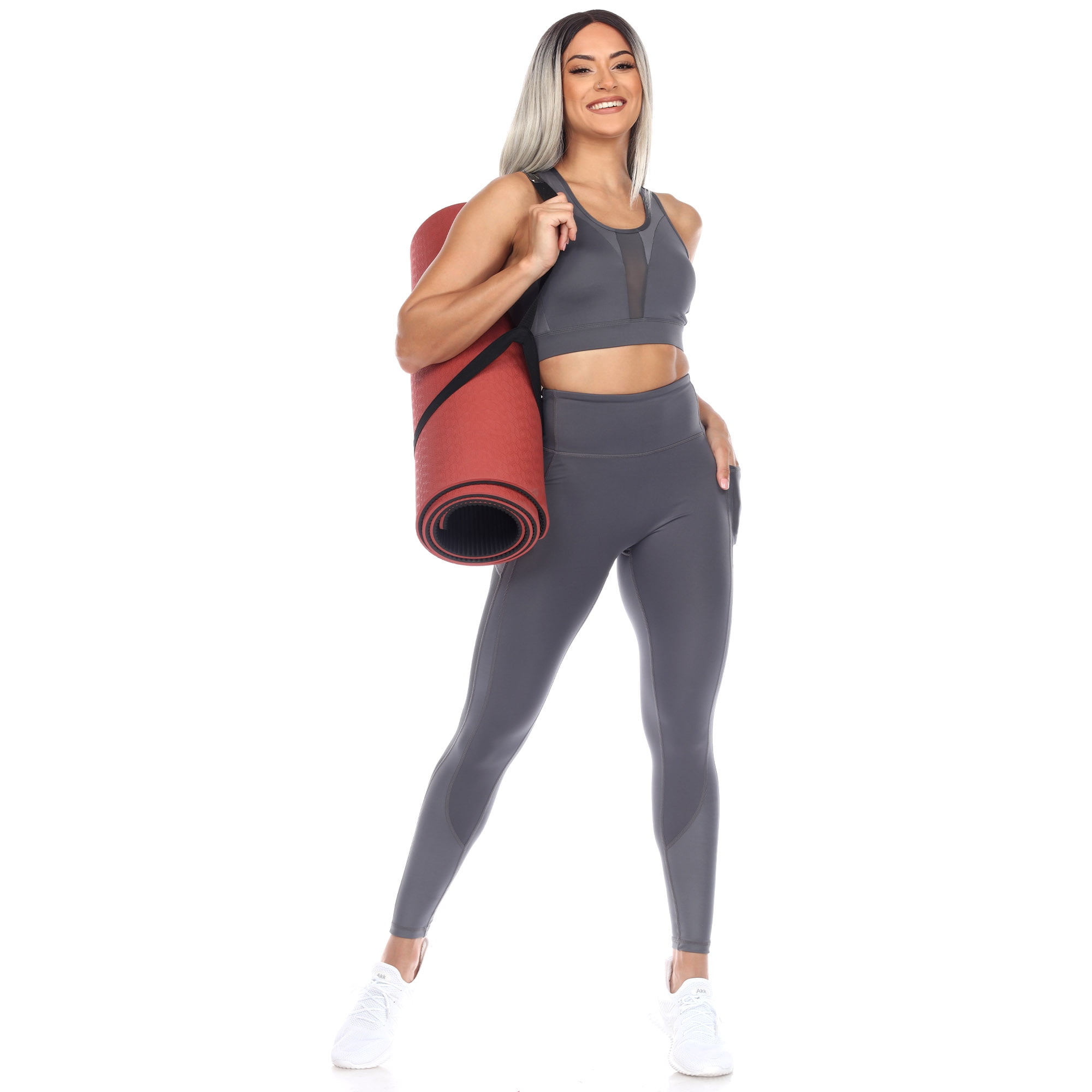 White Mark Women's High-Waist Mesh Activewear Sports Leggings