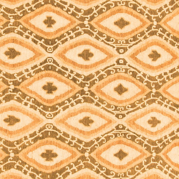 Ahgly Company Indoor Square Abstract Orange Modern Area Rugs, 8' Square