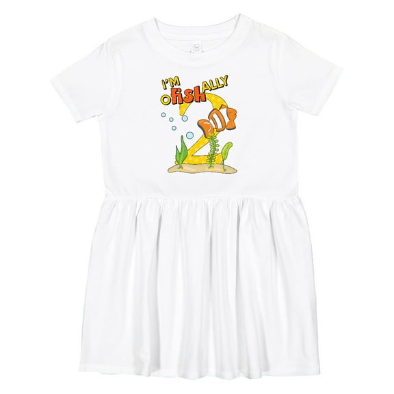 Inktastic I'm O-fish-ally Two Cute Clownfish Second Birthday Girls Toddler Dress
