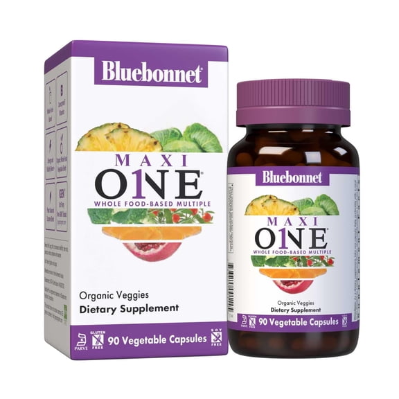 Bluebonnet Maxi One (with Iron), Whole Food Multiple, Enzymes, Energy, Vitality*, 90 Days