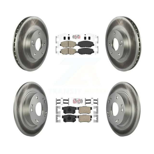Transit Auto Front Rear Ceramic Pads and Coated Disc Brake Rotors Kit for Car 2014-2015 Acura ILX 2.0L KGA-105248