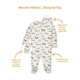 thumbnail image 2 of Wonder Nation Baby Neutral Zip Up Sleep ‘N Play Footed Pajamas, 2-Pack, Sizes Newborn - 6/9 Months, 2 of 8