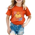 thumbnail image 4 of PMVFHDE T-Shirts Mignons Basiques pour Filles Hauts Tendance pour Filles T-Shirts pour Garçons et Filles Mode Décontractée Imprimé Col Rond Manches Courtes T-Shirt Haut Orange, 8-9 Ans, 4 of 4