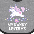 thumbnail image 4 of Inktastic My Nanny Loves Me Girl Unicorn Girls Baby Bib, 4 of 4
