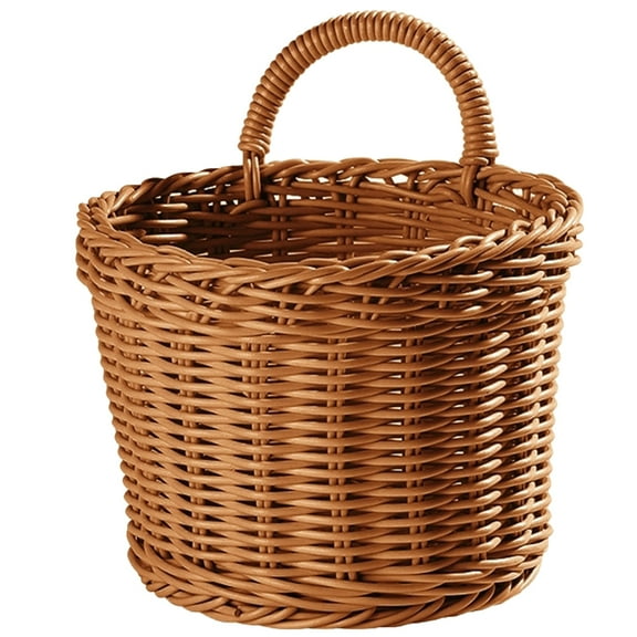HOMEMAXS Imitation Woven Basket With Handle Wall Hanging Storage Basket Kitchen Hanging Vegetable Basket