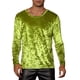 thumbnail image 1 of Camisas de terciopelo INSPIRE CHIC para hombres, camiseta clásica vintage de cuello redondo de manga larga, XL verde, 1 of 5