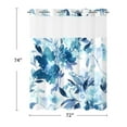 thumbnail image 2 of Litabel No Hook Blue Watercolor Floral Shower Curtain, Leaves with Flower Hookless Shower Curtains for Summer Bathroom Decor, White Modern Botanical Waterproof Shower Curtain Set 72x74 Inch C98, 2 of 3