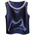 thumbnail image 2 of Satin Tank Tops for Women Elegant Dressy Casual Crewneck Beaded Sleeveless Shirt Going out Tops Summer Outfits, 2 of 5