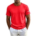 thumbnail image 2 of Agkizg Men Crew Neck Quickly Dry Shirts, Short Sleeve Summer Lightweight Breathable Loose Fitting Athletic Tops Outdoor Hiking Running Camping Basic Pullover Tees for Daily Summer Wear, 2 of 6