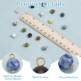 thumbnail image 3 of 90Pcs 15 Colors Natural Mixed Gemstone Pendents Round Charms with Loops Golden Mixed Dyed and Undyed 16mm Hole: 3.3mm 6pcs/color DIY, 3 of 5
