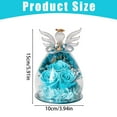 thumbnail image 2 of Natural Immortal Flowers Valentines Day Gifts, Angel Figurines Glass Cover with Preserved Forever Real Rose, Glowing Love Decorations Romantic Angel Flowers Gifts for Women, 1Pc(Blue,3.9x3.9x5.9"), 2 of 7