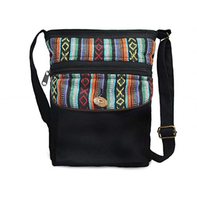 black boho crossbody bag