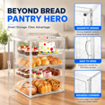 Pastry Food Racks 3-tier Pastry Display Case With Detachable Shelves, Food-Safe PP ...