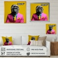 thumbnail image 4 of Designart "Gorilla in a Yellow Suit" Animals Framed Wall Art Decor - Modern Pink Gorilla Entryway Framed Wall Art Print, 4 of 6