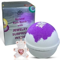 Big Bath Bomb with Jewelry Surprise Bear Necklace Inside Handmade in USA Natural and Safe by Relaxcation