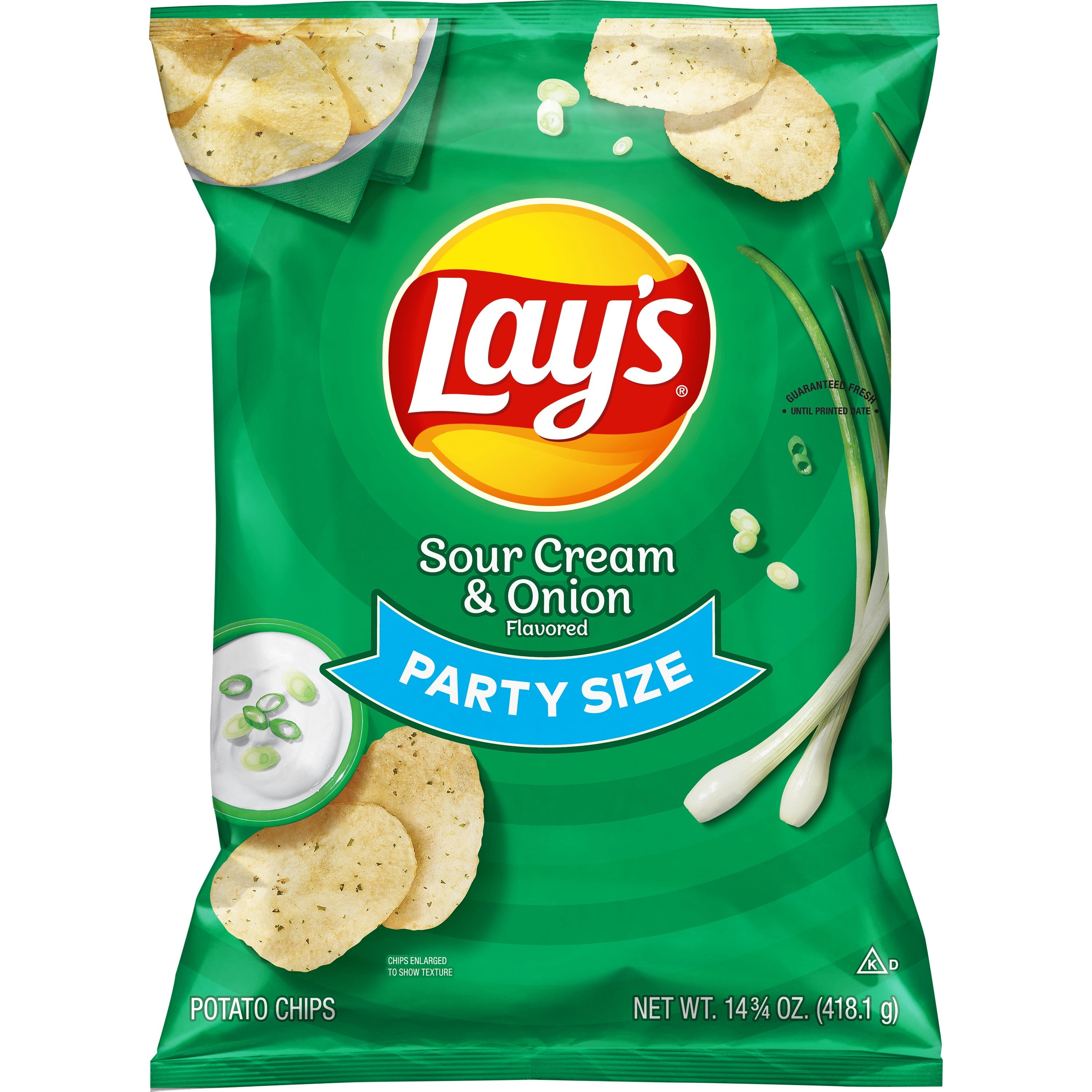 Lay's Potato Chips, Sour Cream & Onion, Party Size, 14.75 oz