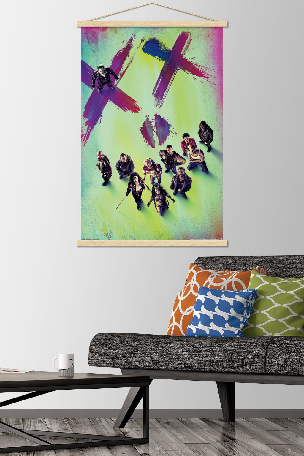 DC Comics Movie - Suicide Squad - Teaser Wall Poster with Wooden Magnetic Frame, 22.375" x 34"