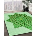 thumbnail image 3 of Ahgly Company Machine Washable Indoor Round Transitional Jade Green Area Rugs, 7' Round, 3 of 7