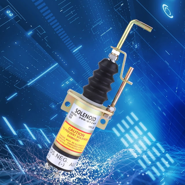 Fuel Shutdown Solenoid, 366-07197 Fuel Shut Off Solenoid, 12V For Excavator Solenoid Electric Generator