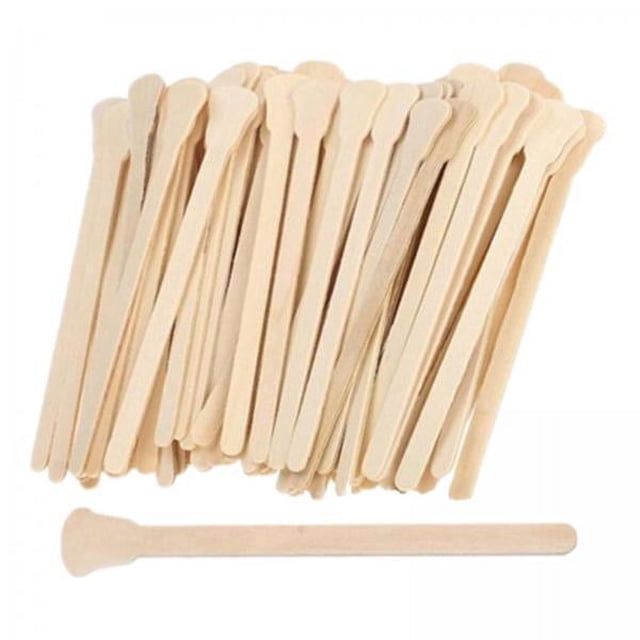 6x 100 piezas de palitos de cera de madera, herramienta de cuidado, palillo de belleza, accesorios de frijol de cera profesional desechable, palillo 6 piezas