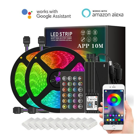 10m 5050 RGB LED Stripe Smart WiFi APP Remote Control String Light 300 LEDs Work with Alexa Google Asistant EU plug