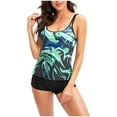 thumbnail image 2 of Flowy Tankini Bathing Suits for Women Gradient Color Swimsuits Two Piece Swimwear with Boyshorts, 2 of 6