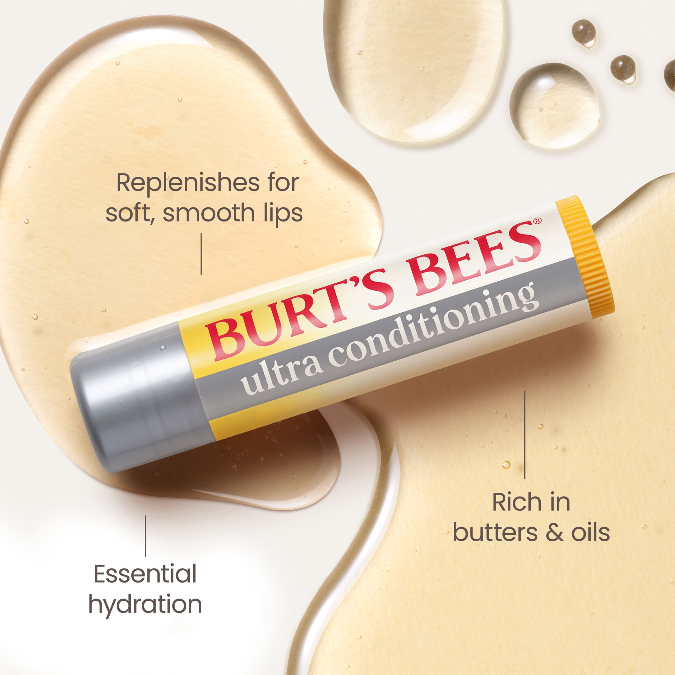 (3 pack) Burt's Bees Ultra Conditioning Moisturizing Lip Balm with Shea and Cocoa Butter, 0.15 oz.
