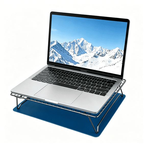 GJX Adjustable Laptop Stand for Desk with Mouse Pad,Ergonomic Metal Foldable Laptop Riser with 3Cm/6Cm Height,Ventilated Cooling Computer Stand for 10-16 Inch Laptops