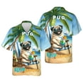 thumbnail image 3 of Pug Hello Summer Beach Theme with Sunglasses and Tropical Cocktail Hawaiian Shirt Breathable Summer Unisex Merch Dog Lover Gifts - 00009, 3 of 6