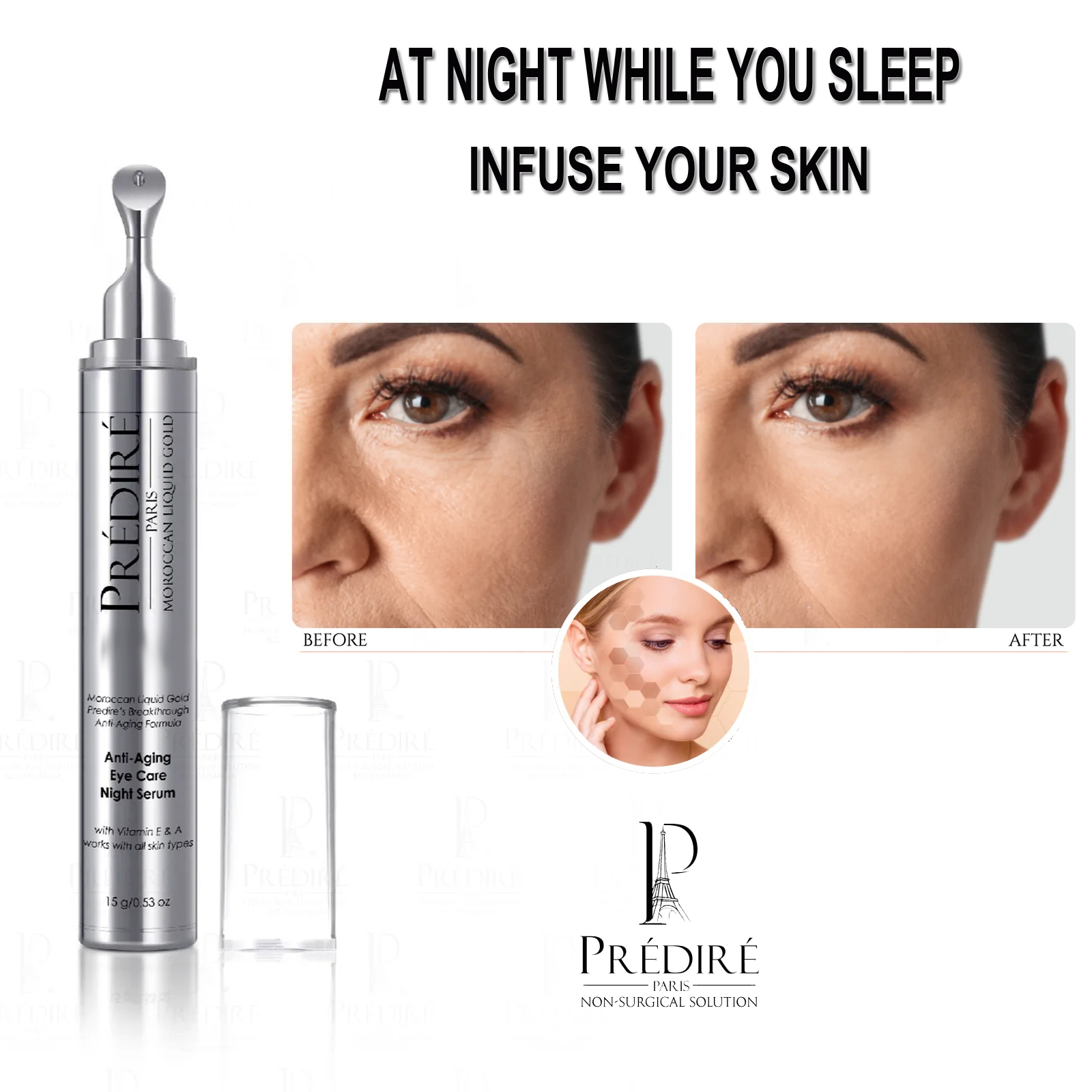 Predire Paris Renewal Eye Care Anti Aging Night Serum 0.53oz (Treats