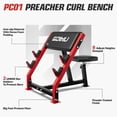 thumbnail image 3 of Goimu Preacher Curl Bench, Seated Arm Isolated Barbell Dumbbell Bicep Station, Adjustable Bicep Curl Machine with 7 Bar Holders,Dumbbell Holder for Home Gym, 3 of 10