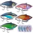 thumbnail image 1 of Lipless Crankbait, Rattle Trap Fishing Lures for Freshwater Saltwater, Lipless Crankbaits for Bass Fishing Lure Set for Bass Trout Walleye Redfish Pike, 5pcs with Box, 1 of 7
