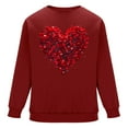 thumbnail image 5 of WREESH Men's Graphic Sweatshirts Valentine's Day Heart Printed Crewneck Sweatshirts Casual Pullover Tops Spring Red, 5 of 6