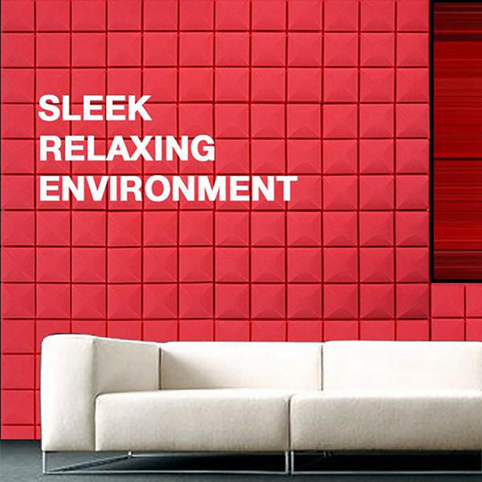 12PCS Acoustic Foam Panels Soundproof Wall Panels-Red