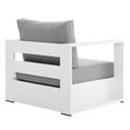 thumbnail image 3 of Tahoe Outdoor Patio Powder-Coated Aluminum Armchair White Gray, 3 of 7