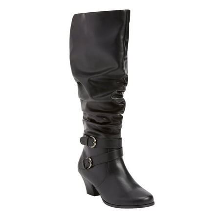 

Comfortview Wide Width Cleo Wide Calf Boot | Low Heel | Tall Knee High | Women s Winter Shoes - 8 1/2 M Black