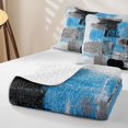 thumbnail image 4 of Erosebridal Contemporary Watercolor Art Quilt King, Black Gray White Blue Ombre King Coverlet Set, Black Reversible 3-Piece 1 Bedspread and 2 Pillowcases, 4 of 7