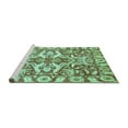 thumbnail image 2 of Ahgly Company Machine Washable Indoor Square Abstract Turquoise Blue Modern Area Rugs, 7' Square, 2 of 4