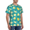 thumbnail image 2 of Bixox Men's Lemon Blue Printed Short Sleeve Skinny Athletic T-Shirt, 2 of 6